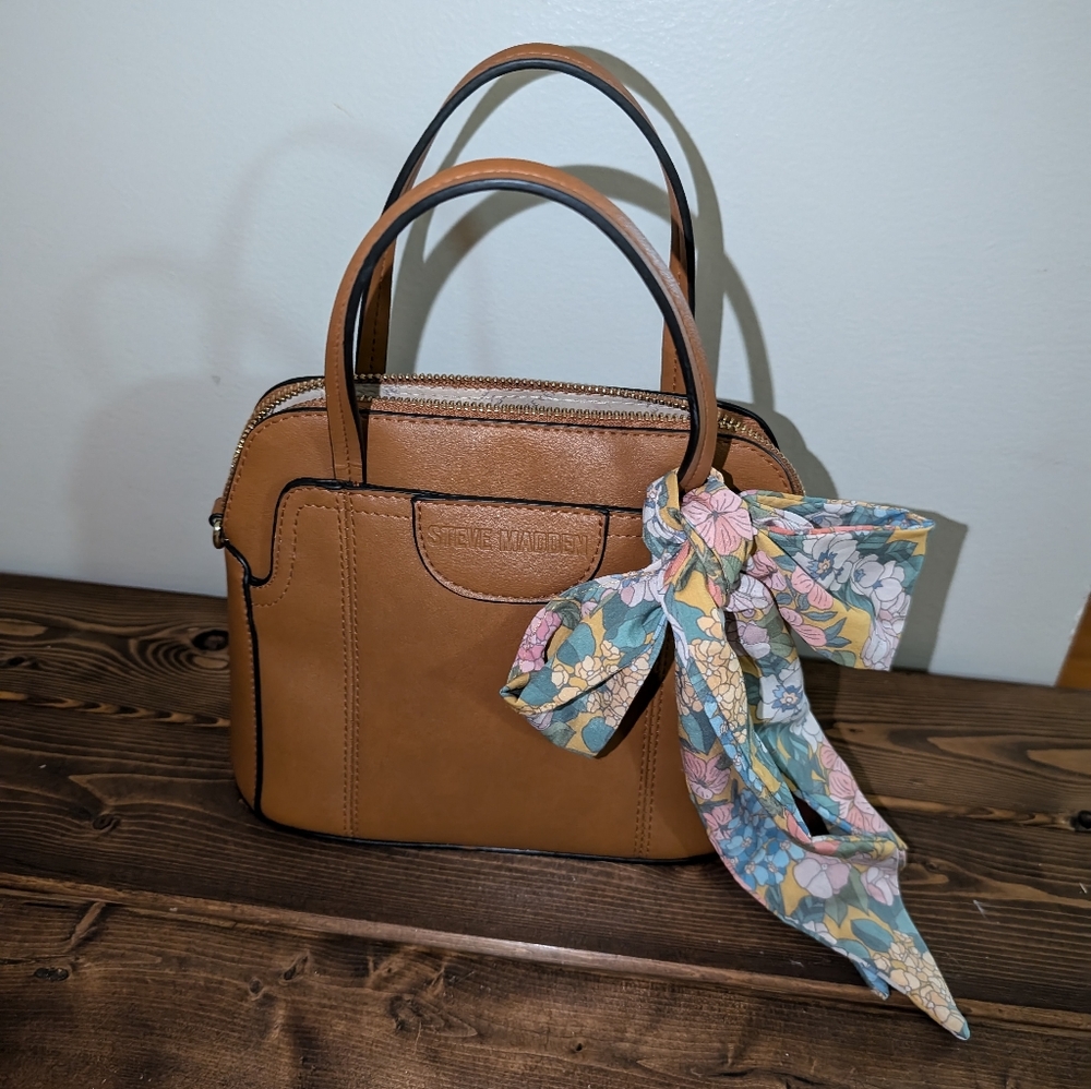 Steve Madden Bcosta Zippered Satchel bag with scarf